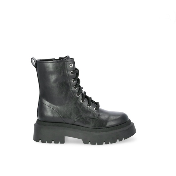 Women's Lug Sole Combat Moto Boots Black Size 7 - Picture 8 of 11